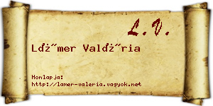 Lámer Valéria névjegykártya